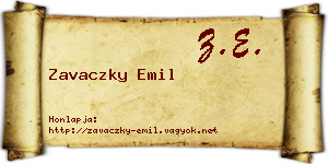 Zavaczky Emil névjegykártya